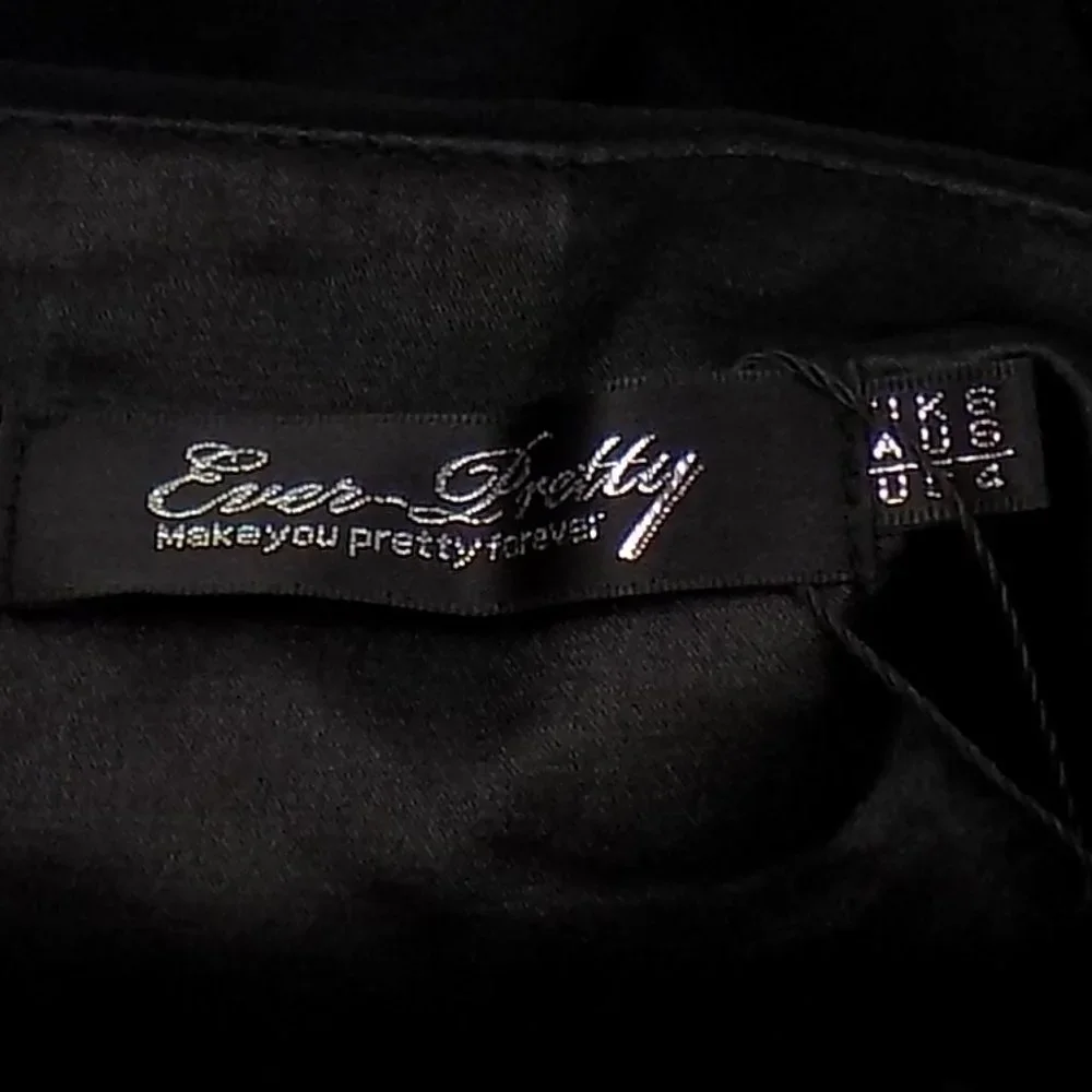 Ever Pretty Black Pleated Bodice One Shoulder Dress Size 4 NWT - Picture 11 of 12